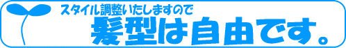 髪型は自由です。